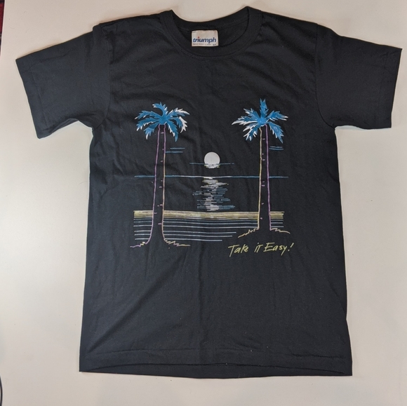 Vintage Other - Vintage 1980s Single-Stitched Black T-shirt